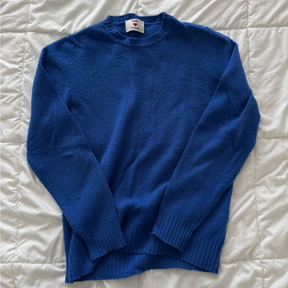 Harmony Paris Emily Oberg Shaggy Blue Sweater